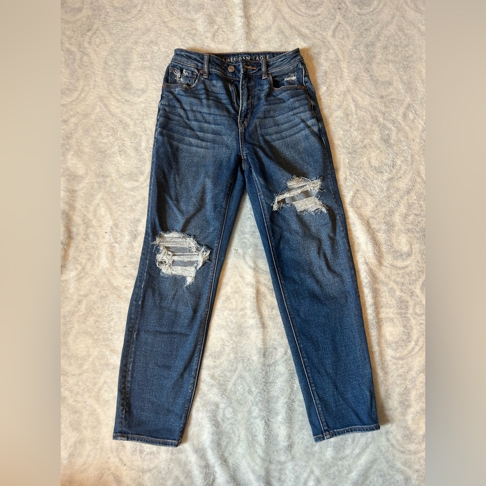 American Eagle Ripped Straight Leg Jeans